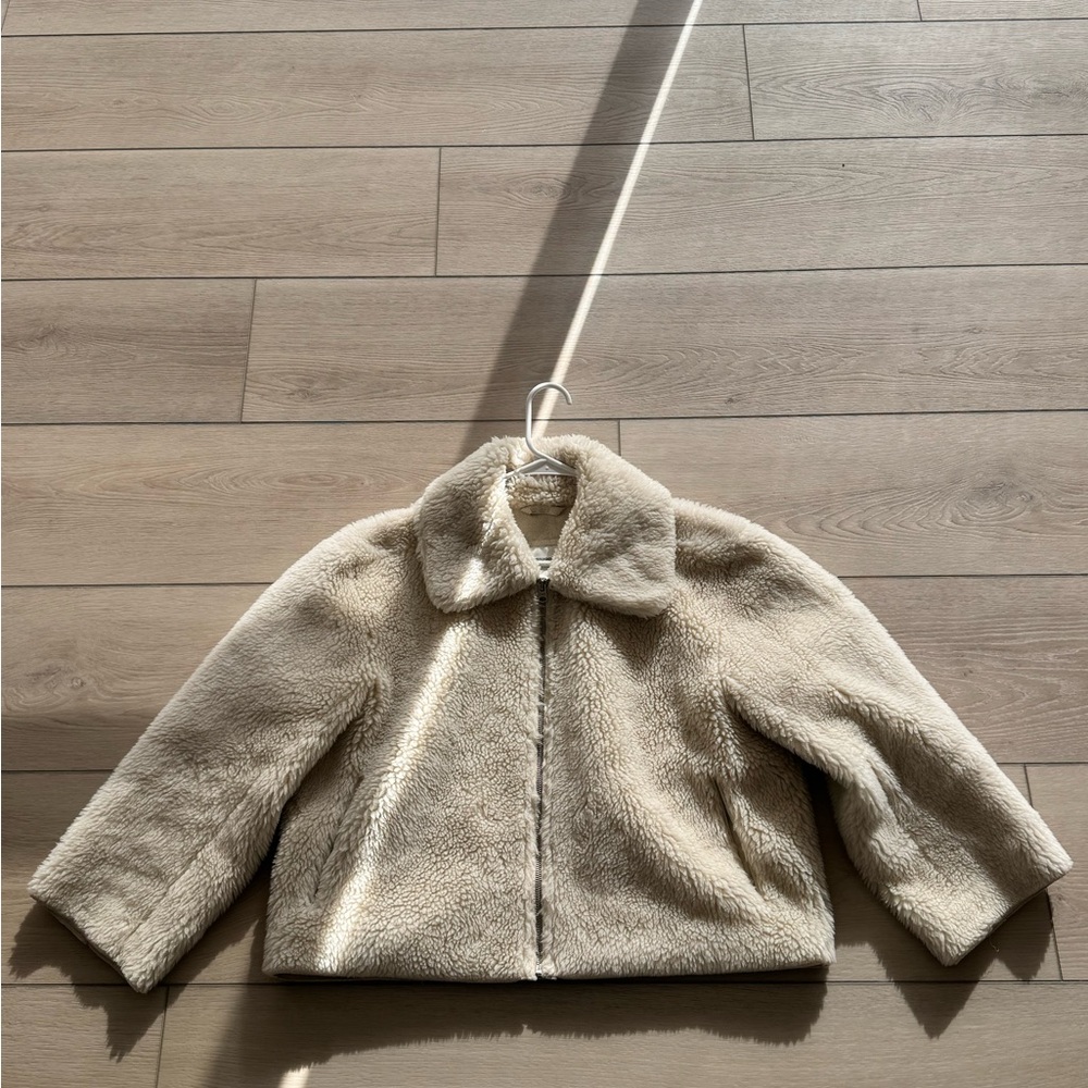 Abercrombie & Fitch Beige Faux Fur Coat